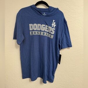 Los Angeles Dodgers Fanatics Push Short Sleeve Pullover Hoodie - Heather Royal